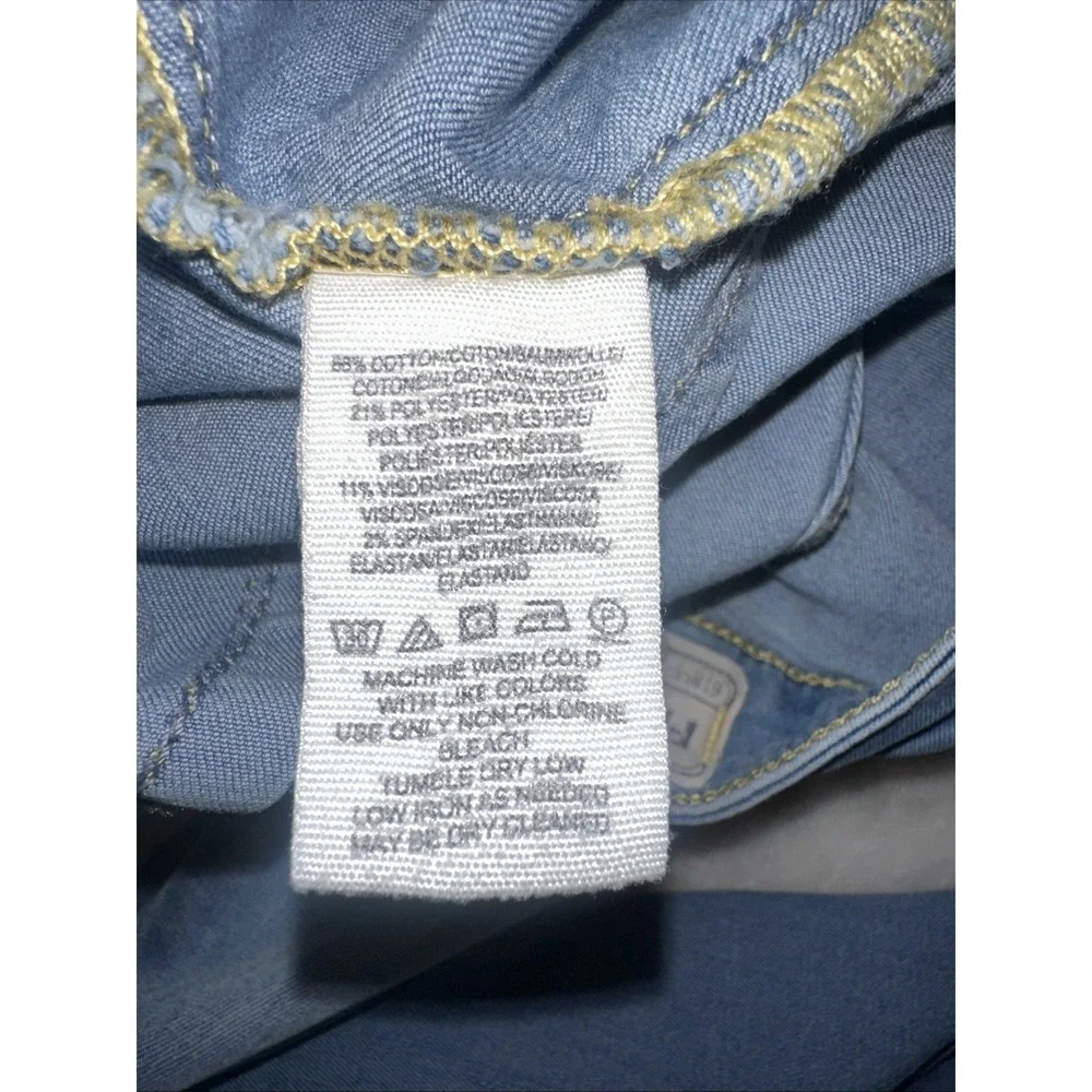 Free‎ People Just Float on Flare Jeans Blue Cloudy Indigo Super Flare Sz 24